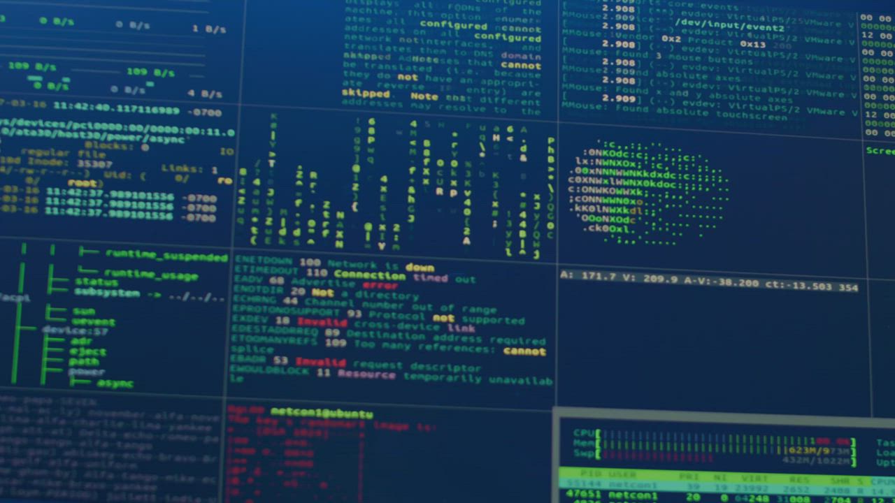Screens with scrolling data